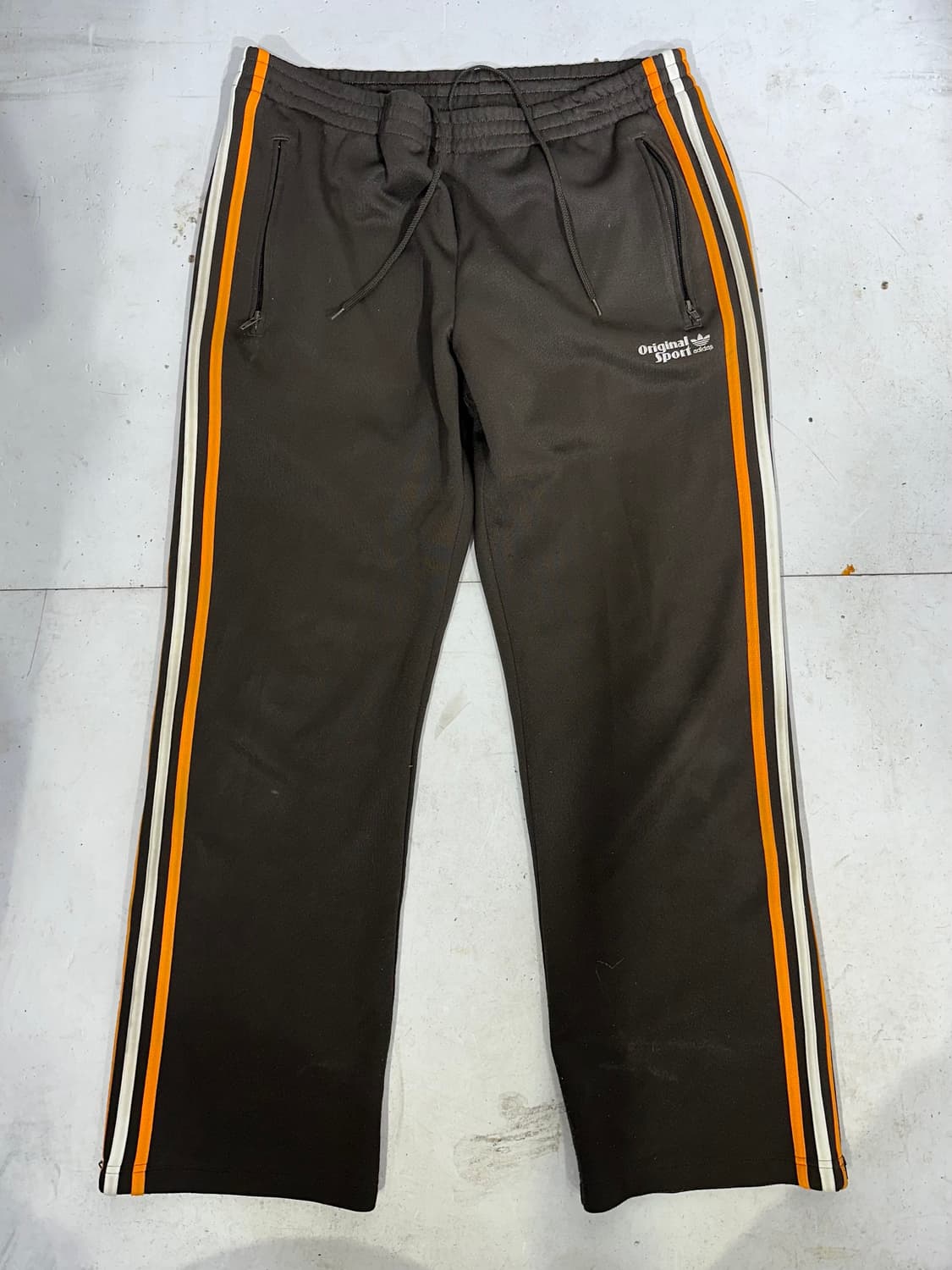 아디다스 대대장 브라운 삼선 와이드 추리닝 바지 트레이닝 팬츠 105 상품이미지4