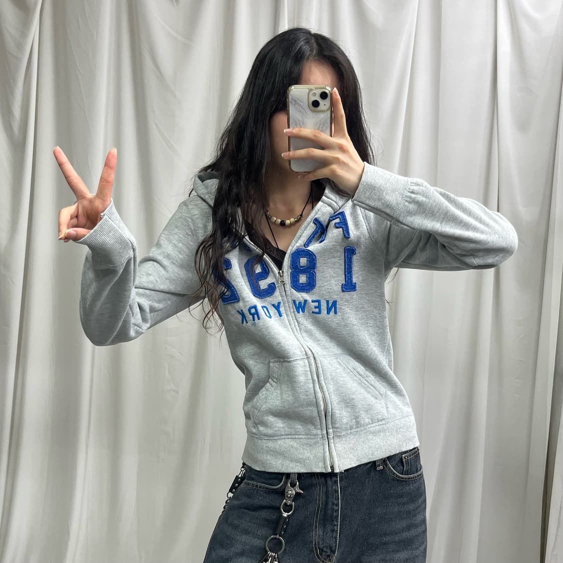 Abercrombie gray hood zip-up 상품이미지2