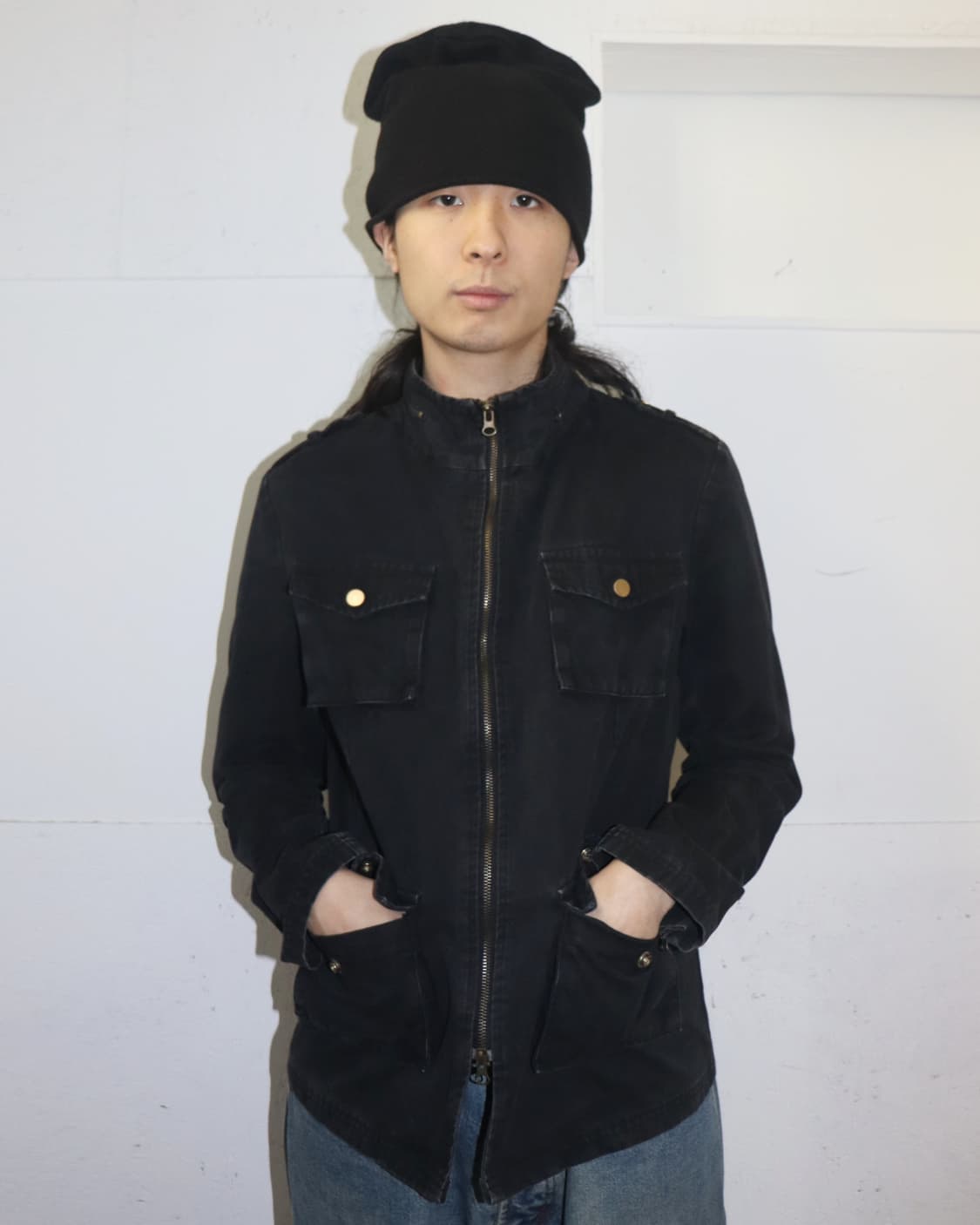 빈티지 4포켓 워크 자켓 블랙 상품이미지1