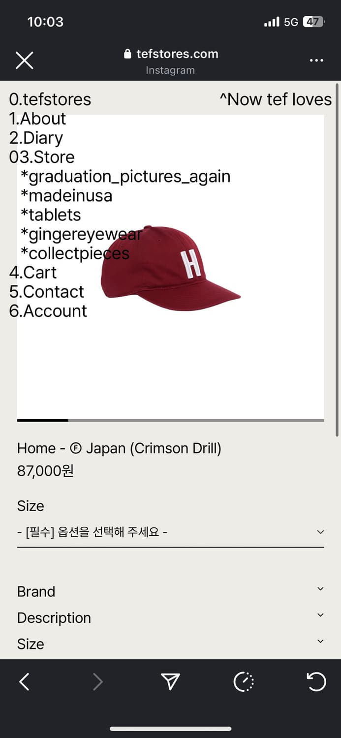 테프스토어즈 볼캡 L 상품이미지1