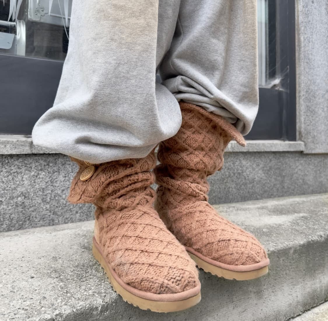 Ugg O0s 탄 니트 카디 부츠 상품이미지3