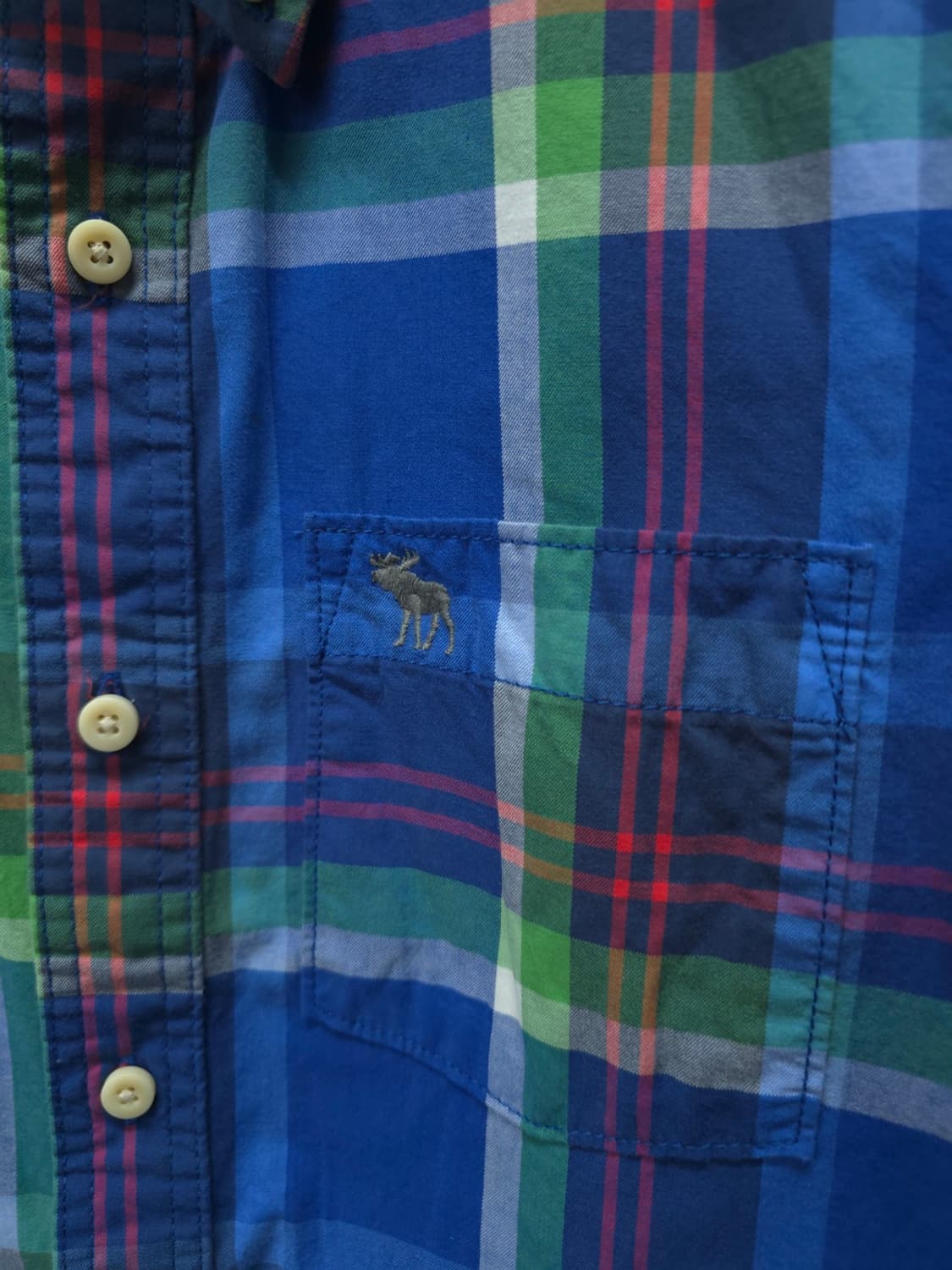 아베크롬비 포겟로고 블루 체크셔츠 (남성95) 상품이미지3