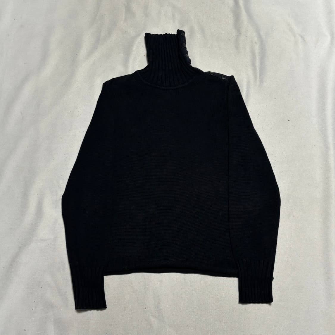 L 버버리 블랙 목폴라 코튼 니트 상품이미지2