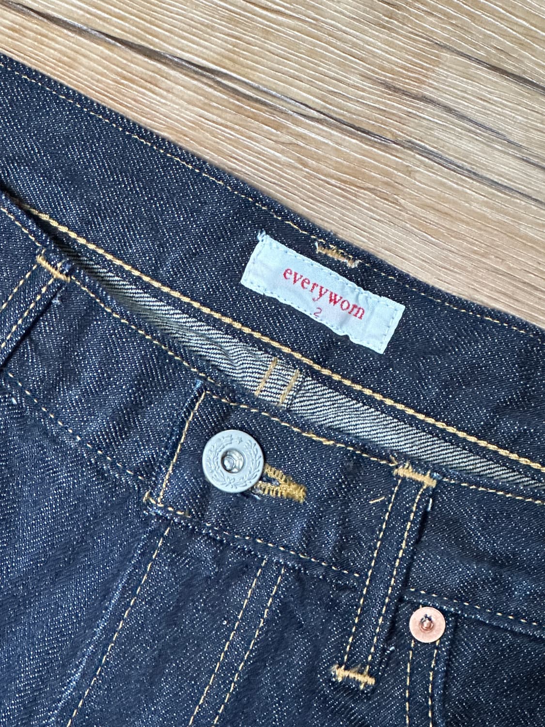 (새상품) 에브리원 셀비지 데님 인디고 2사이즈 상품이미지5