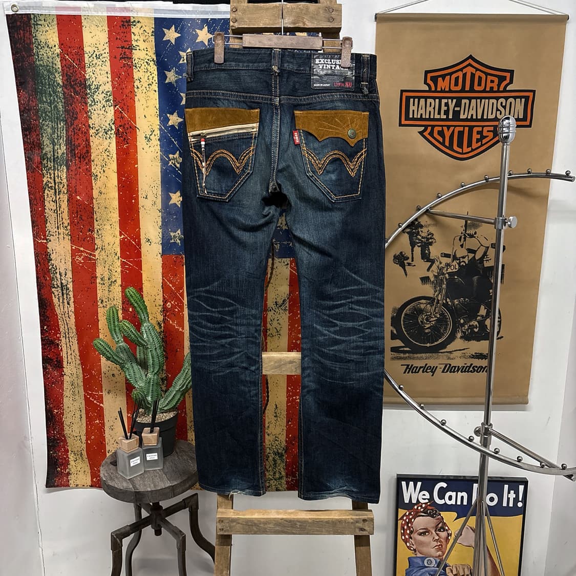 00s 에드윈 사우스웨스턴 무드 콘초버튼 커스텀 데님팬츠 N631 상품이미지2