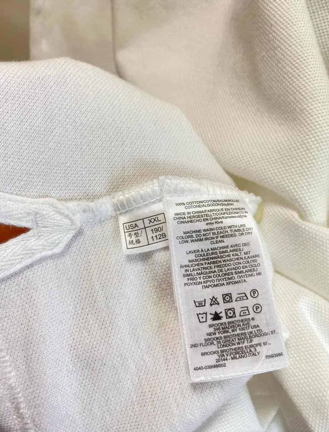 브룩스 브라더스 화이트 피케 폴로 셔츠 2XL 상품이미지5