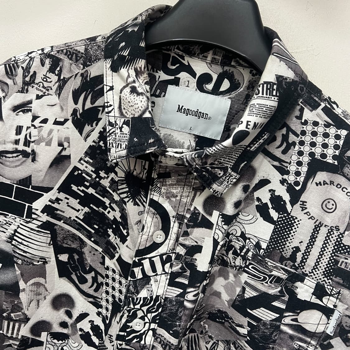 맥우드건 2109 꼴라쥬 프린트 모노 오버핏 셔츠 L 상품이미지3