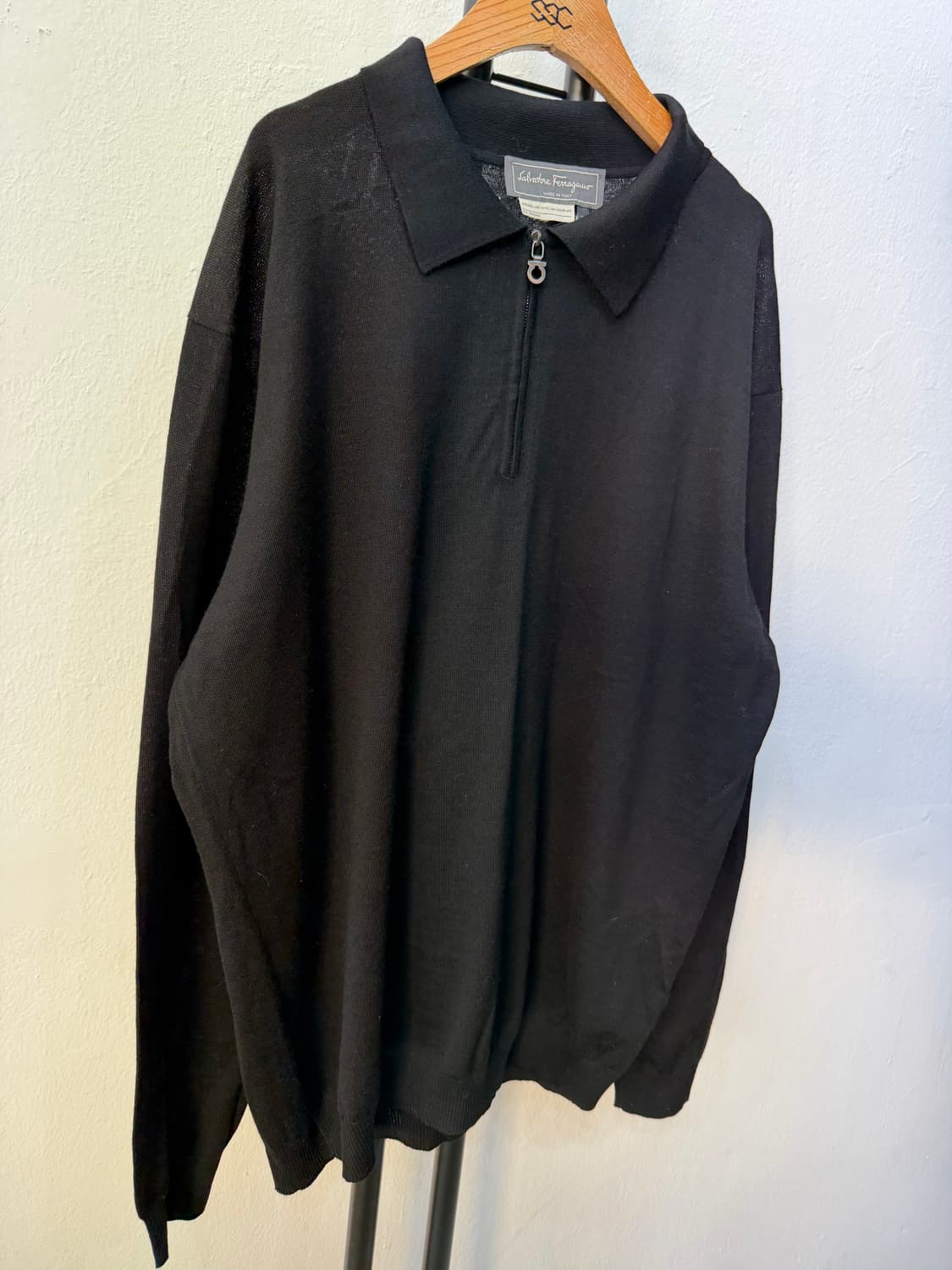 정품) 페라가모 남성 간치니 블랙 집업 니트 집업 XL 상품이미지2