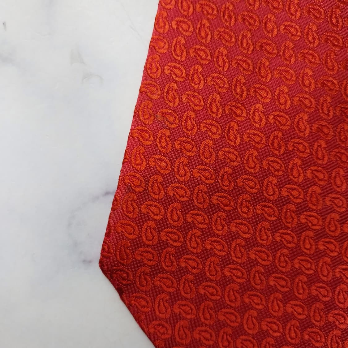 에트로 실크 레드 페이즐리 자수 넥타이 8.7cm A등급 K2570
 상품이미지10