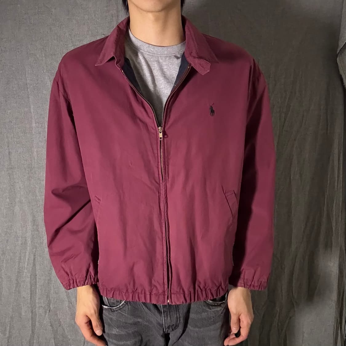 폴로 랄프로렌 버건디 블루종 자켓 M 상품이미지1