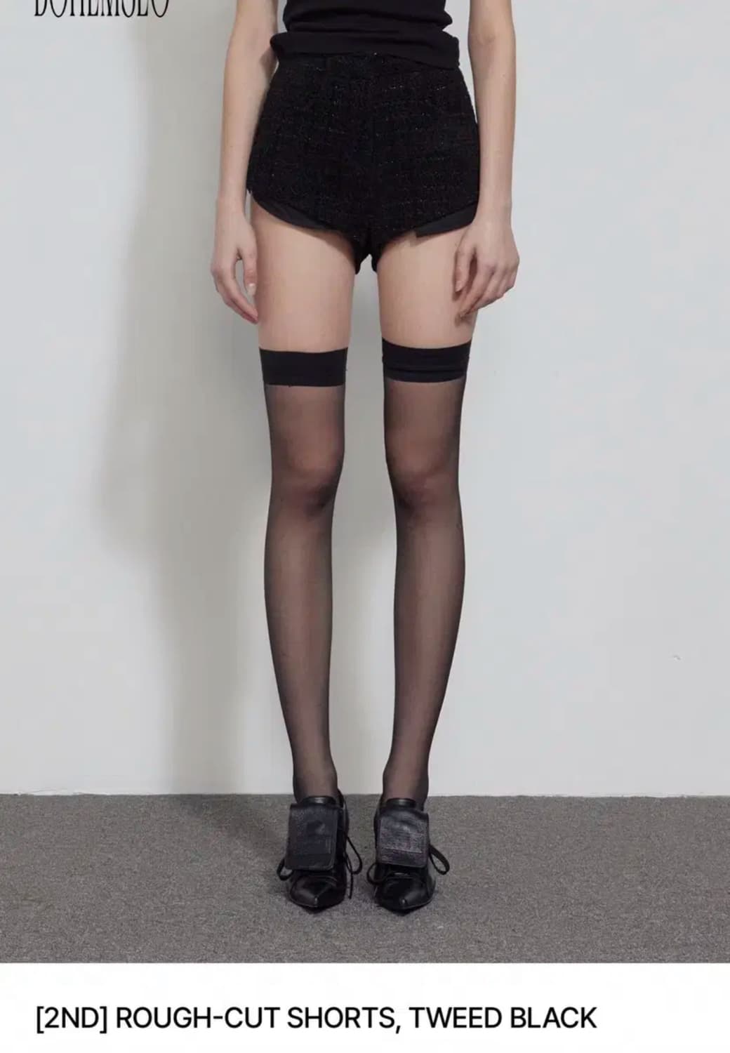 보헤미안서울 러프 컷 쇼츠 반바지 트위드 블랙rough cut L보헴서 상품이미지1