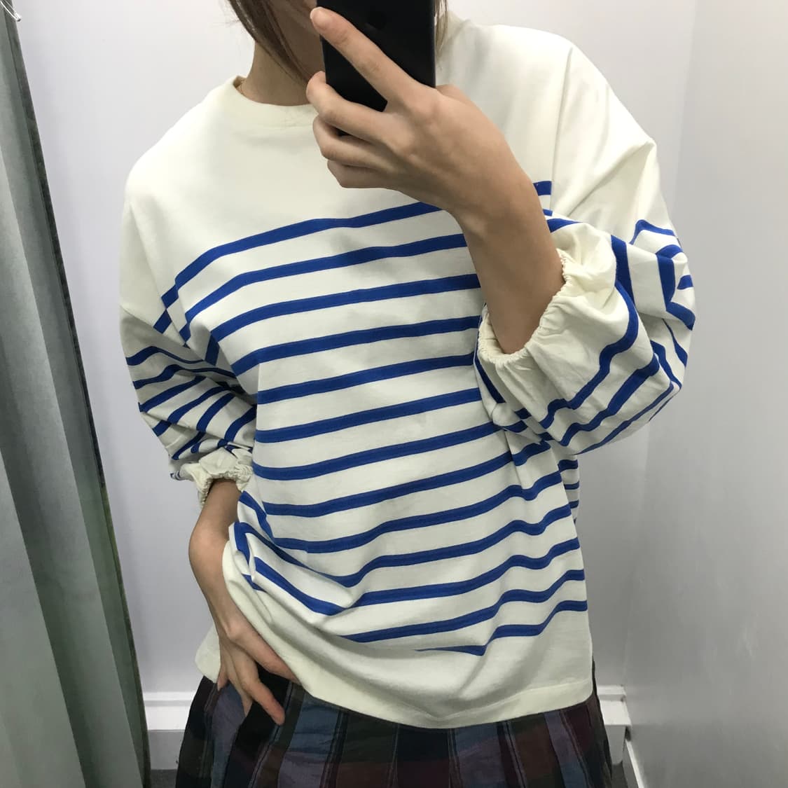 니코앤드 블루 스트라이프 퍼프 티셔츠 상품이미지1