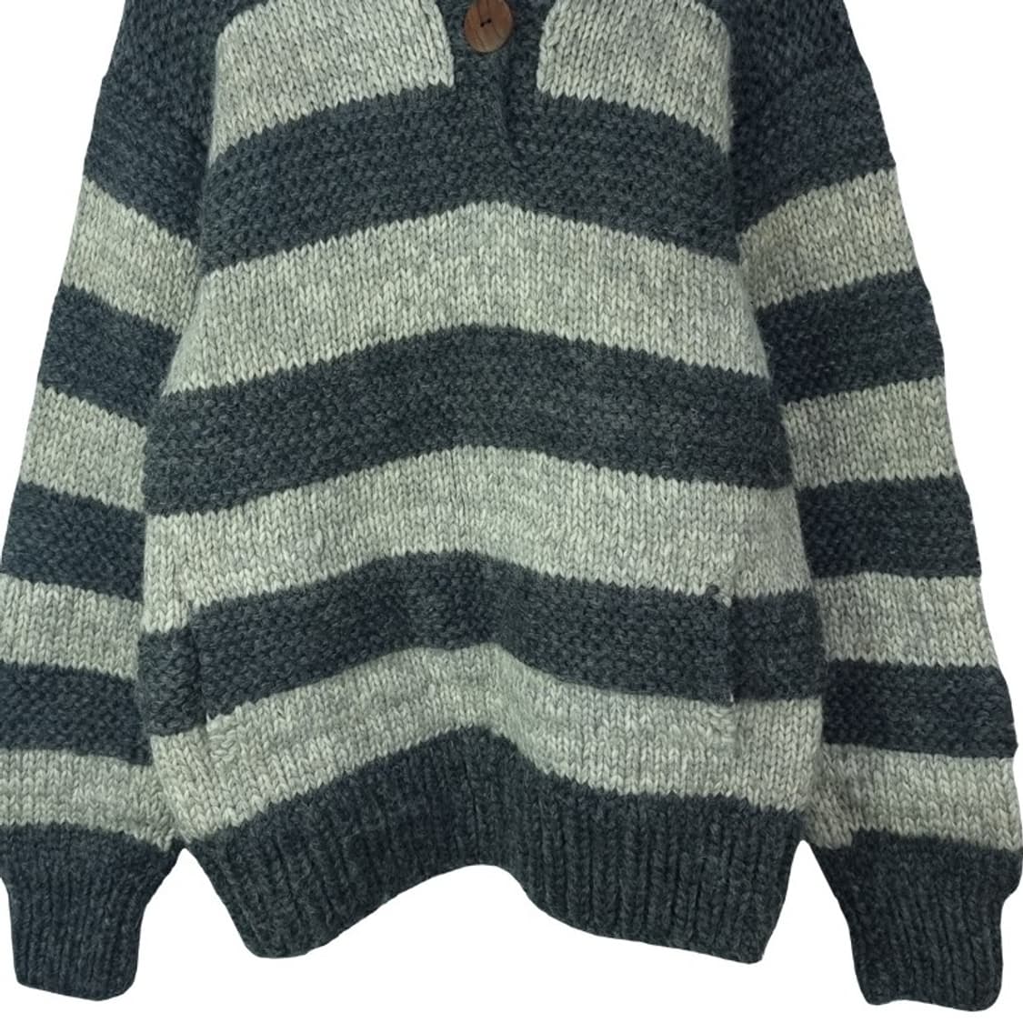 [캐나다 빈티지] 스트라이프 숄카라 헤비울 코위찬 니트 M17823 상품이미지5