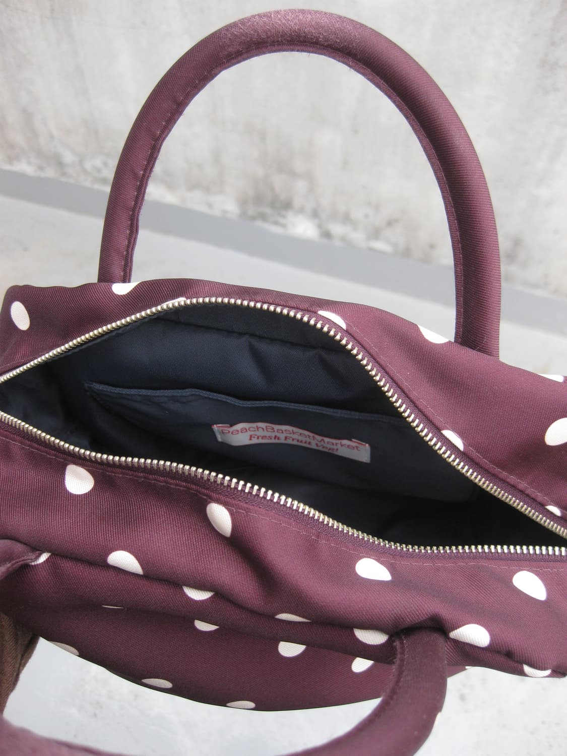 피치바스켓마켓 도트백 퍼플  상품이미지3
