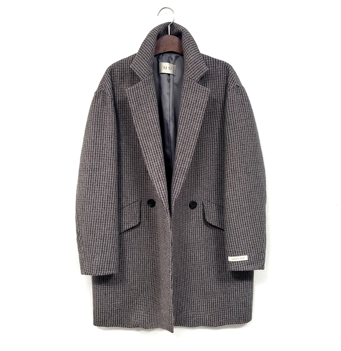 SJSJ 오버핏 체크모직코트 상품이미지2