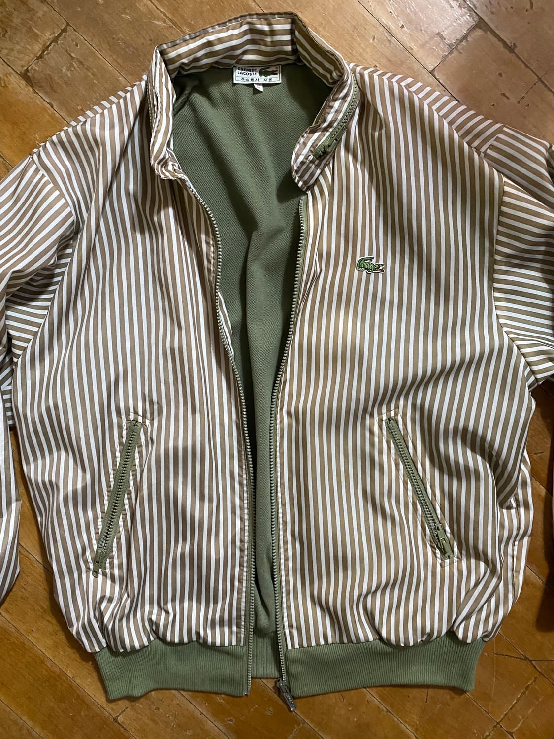 라코스테 스트라이프 바람막이 후드 자켓 L (105) 상품이미지1