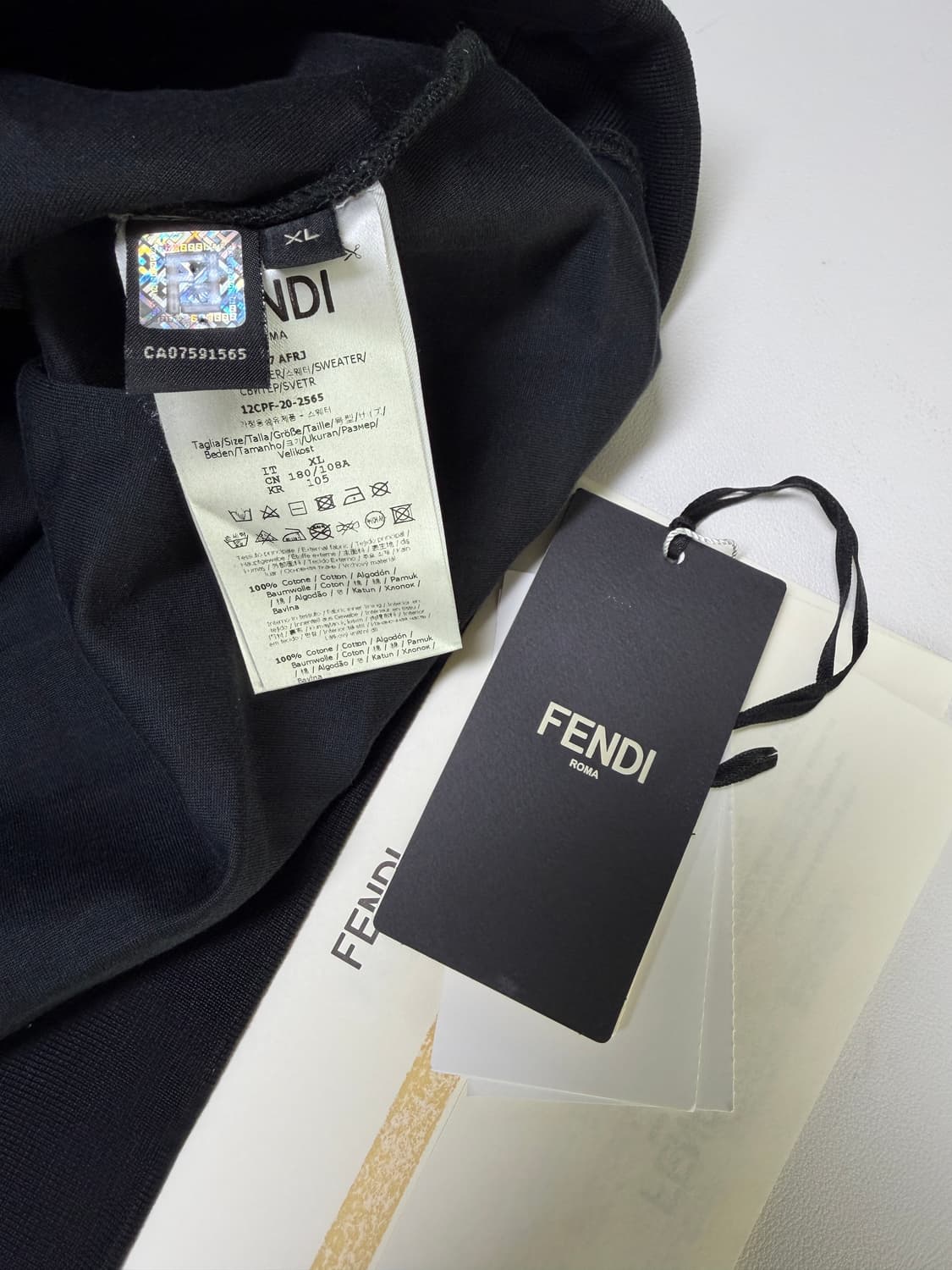 펜디 로고 벨벳 맨투맨 블랙 xl 상품이미지2