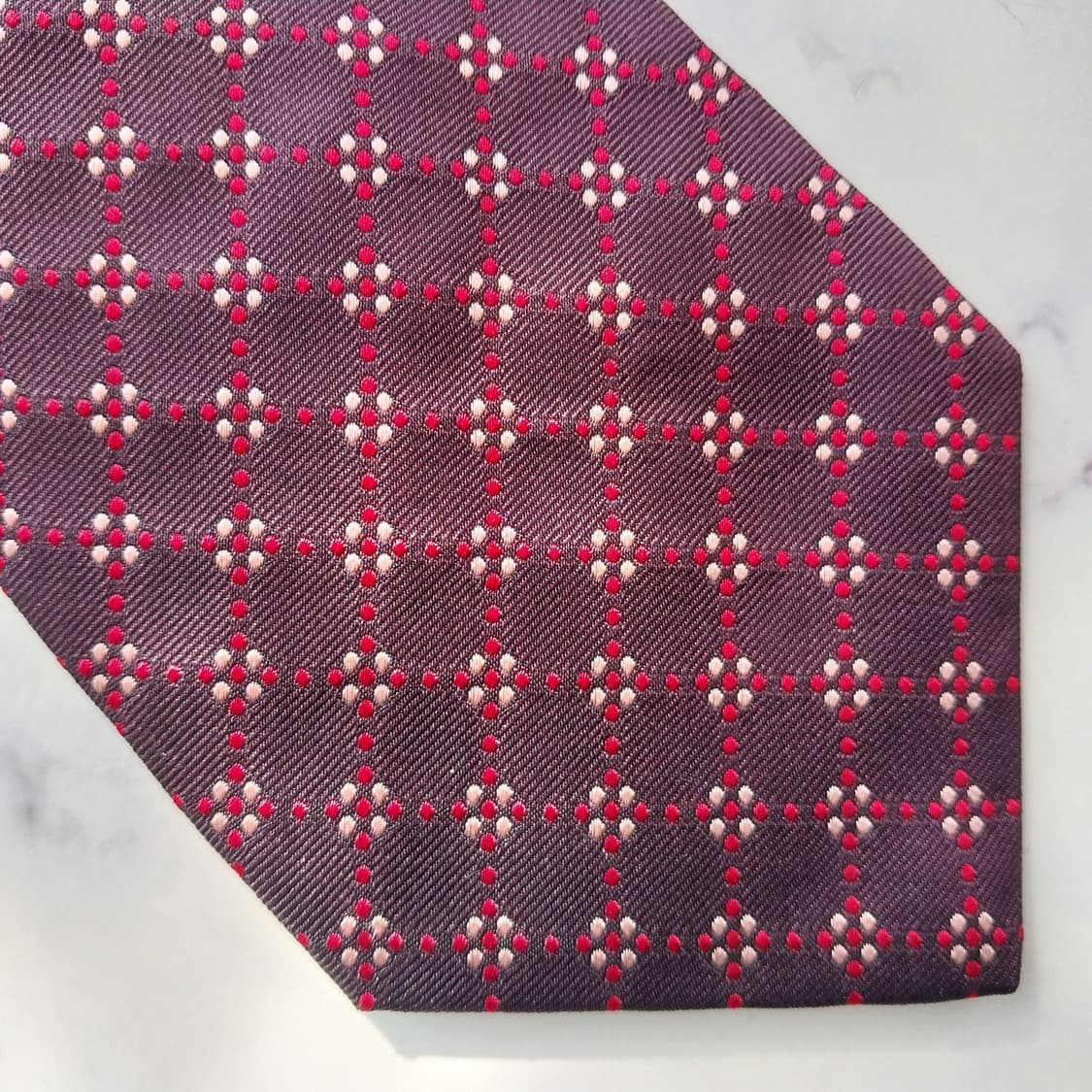 바나나리퍼블릭 실크 와인 패턴 넥타이 9.6cm 새제품 K2297
 상품이미지7