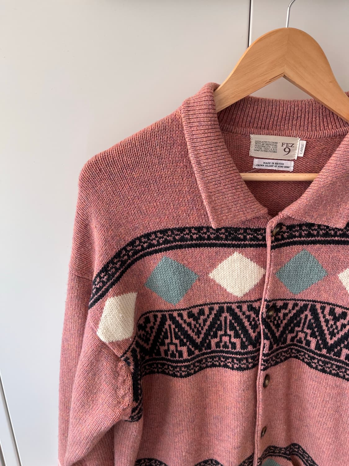 핑크 아가일 울니트 아방 가디건  상품이미지9