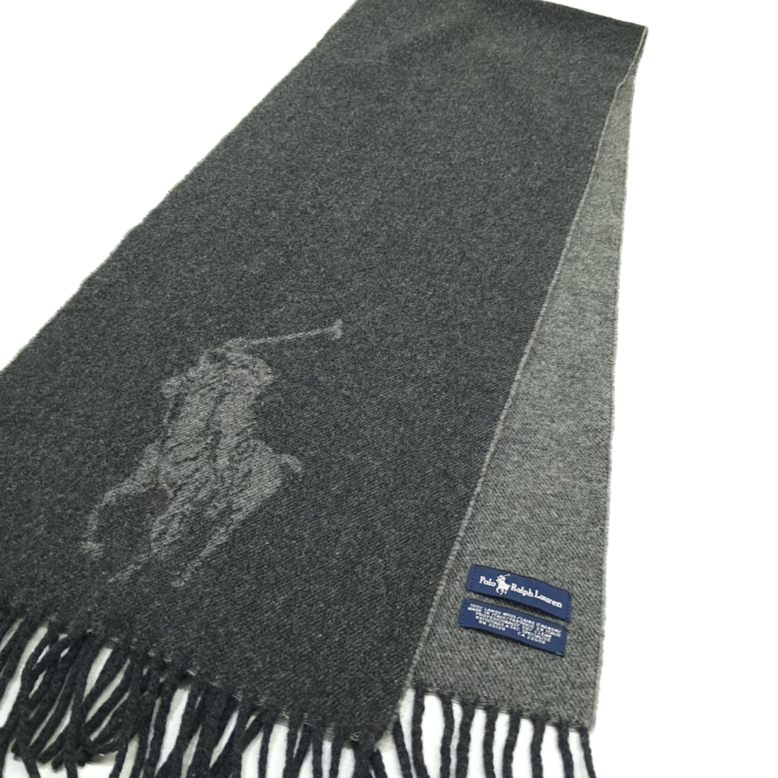 MX225 폴로 랄프로렌 그레이 빅포니 램스울 양면 목도리 머플러 상품이미지7