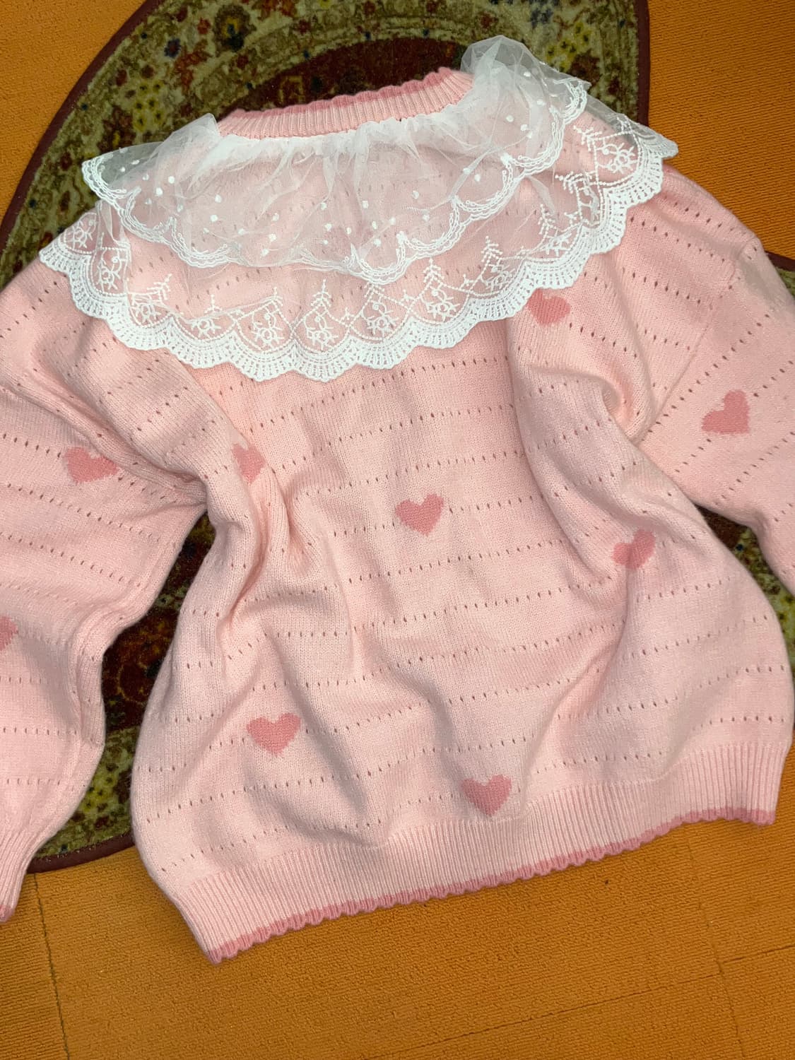 빈티지 딸기 쇼트 케이크 하트 가디건 상품이미지6