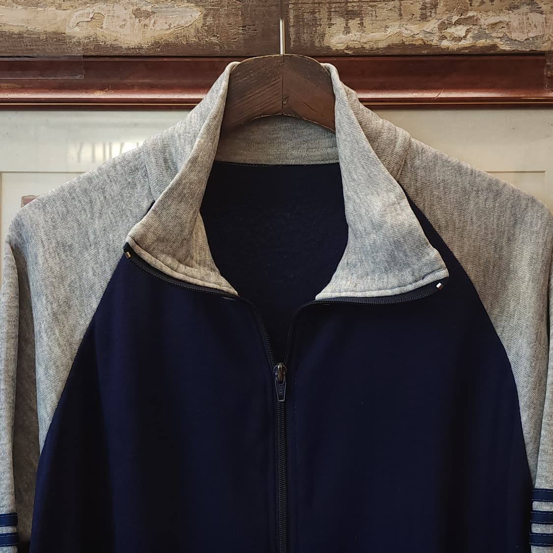 70s 빈티지 트레이닝 집업 자켓 블루 그레이 m 상품이미지5