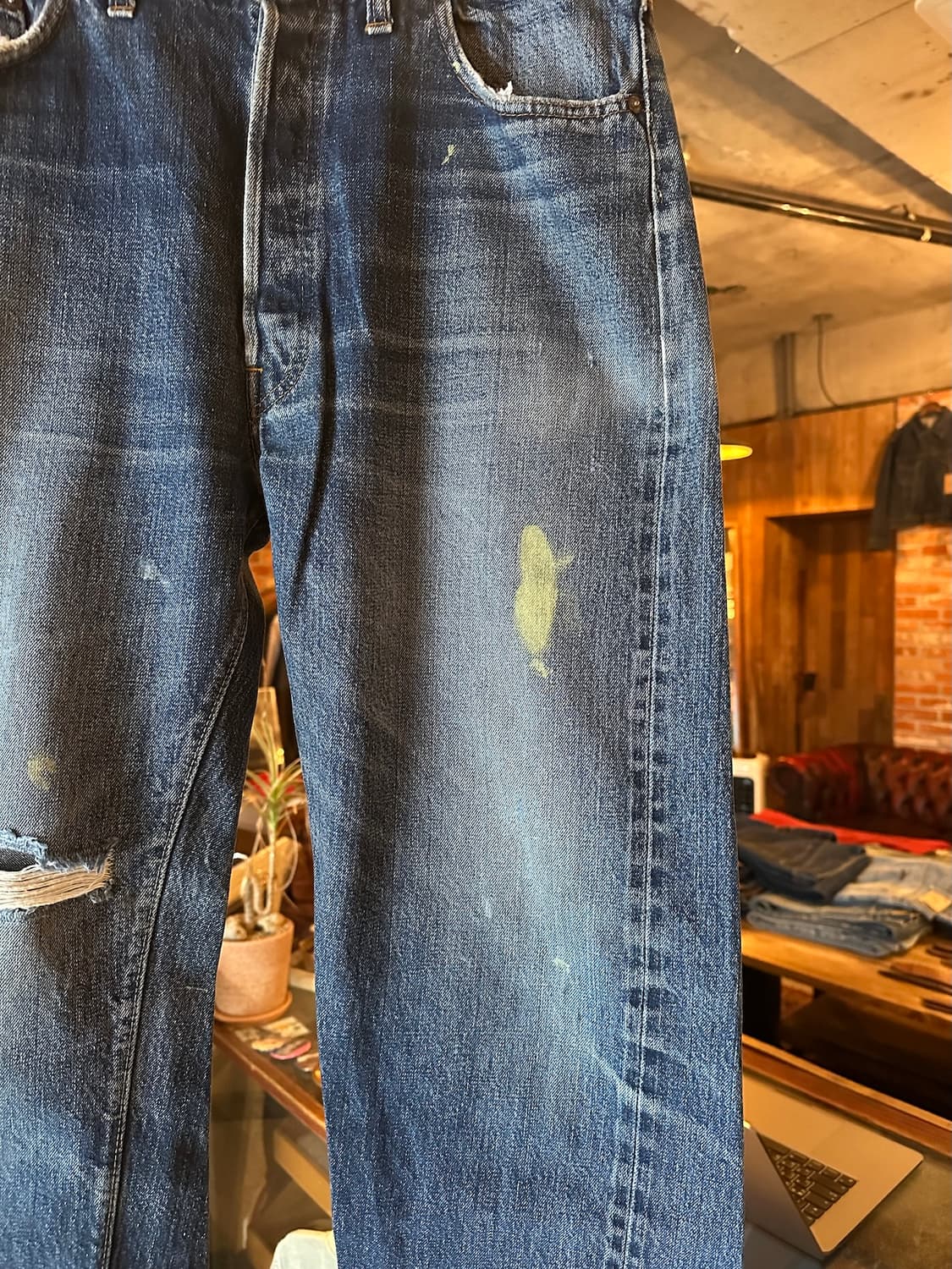 70s USA 빈티지 리바이스 501 66전기 셀비지 데님 팬츠 상품이미지3