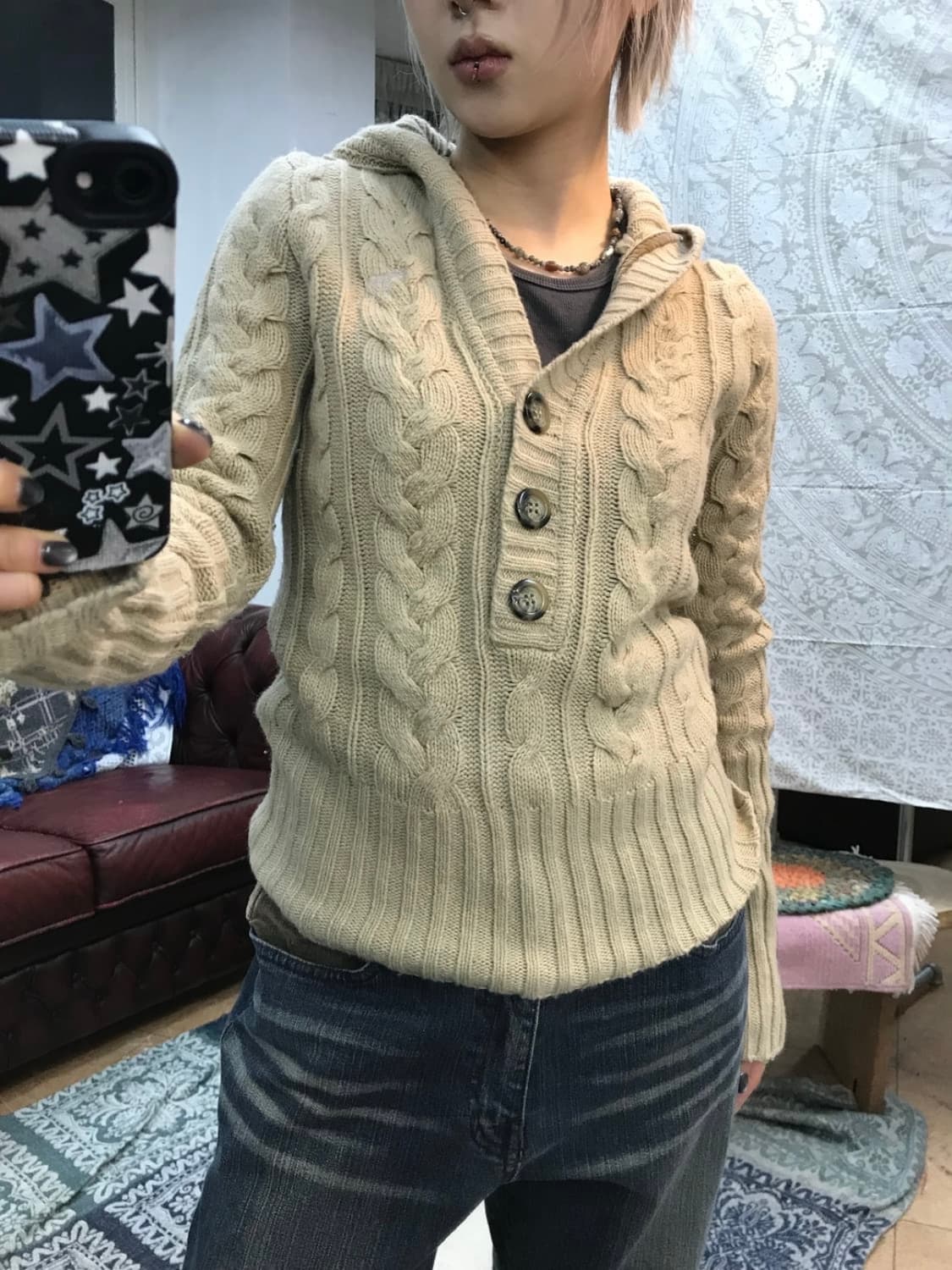 1892 F&FITCH 빈티지 여성 캐시미어 니트 후드티 상품이미지1