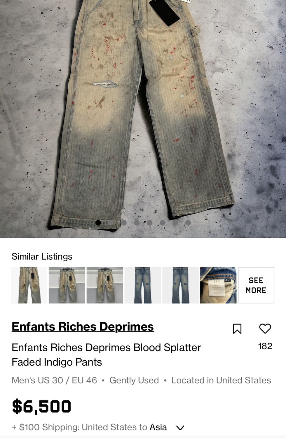 Blood splatter 데님 상품이미지2