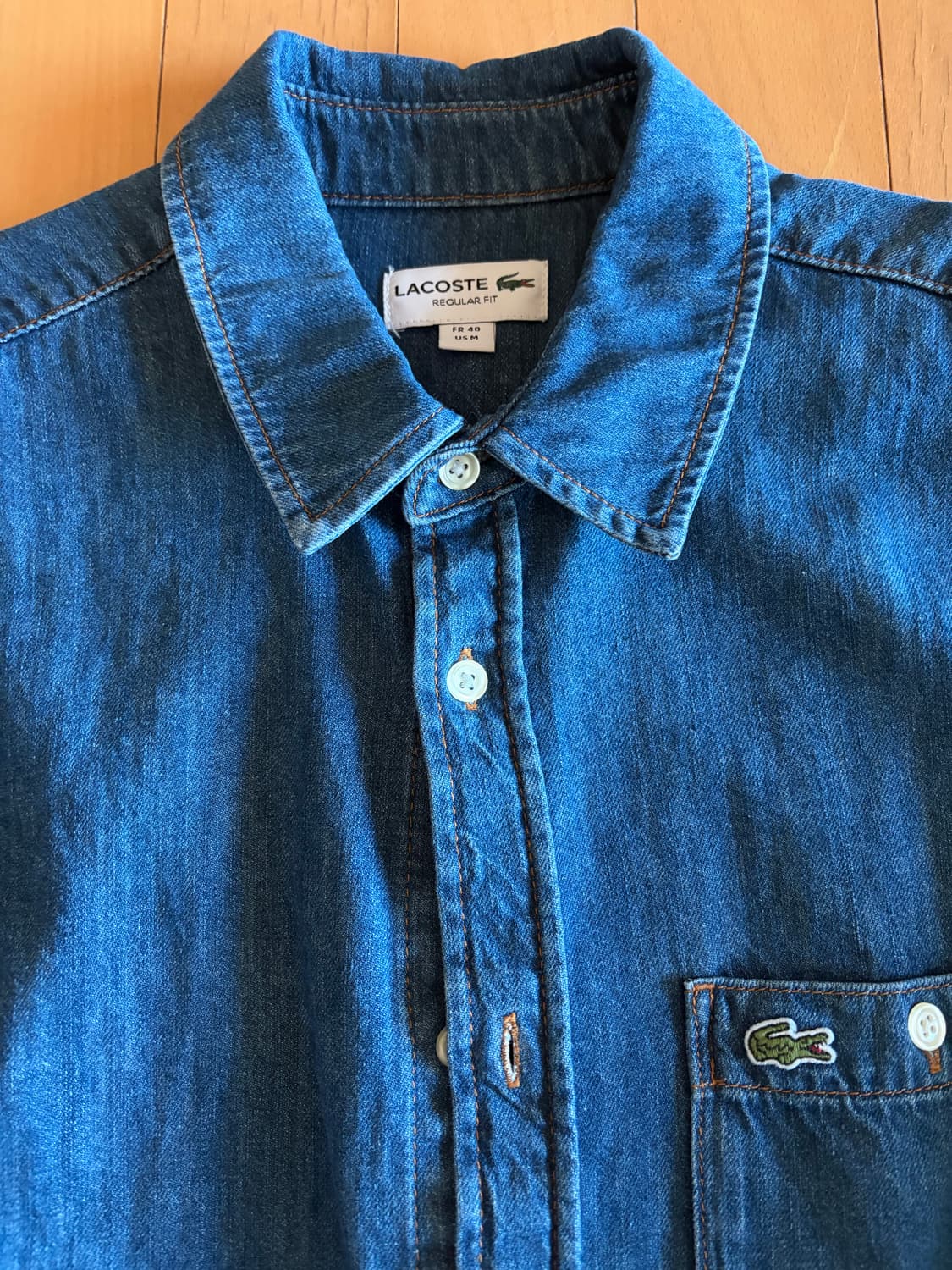 라코스테 레귤러핏 데님셔츠 FR40사이즈(100) 상품이미지2