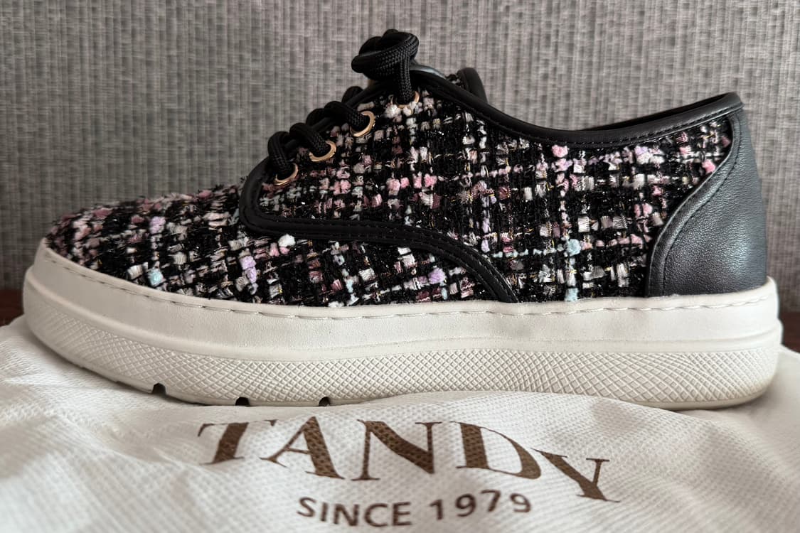 탠디 TANDY 트위드 소가죽 여성화 캐주얼 세미정장 스니커즈 운동화 상품이미지3