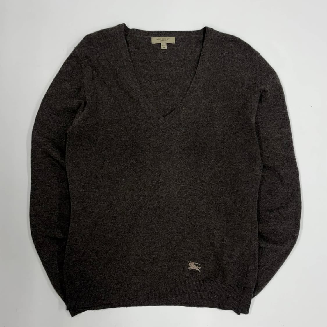 버버리 암패치 체크 걸즈 울 브이넥 니트(M) 상품이미지2