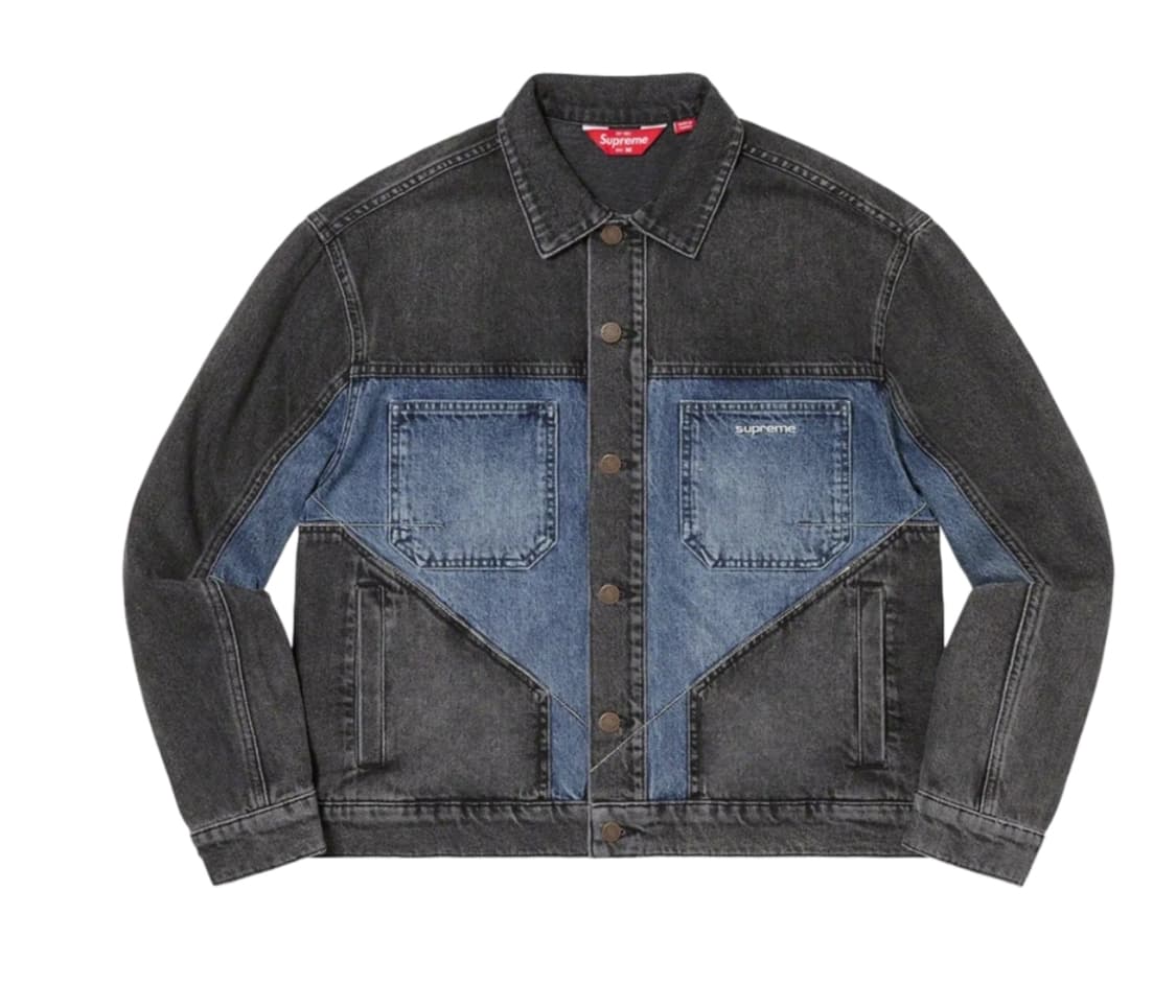 슈프림 투톤 패널드 데님 자켓 블랙 - 22FW  XL사이즈 상품이미지1
