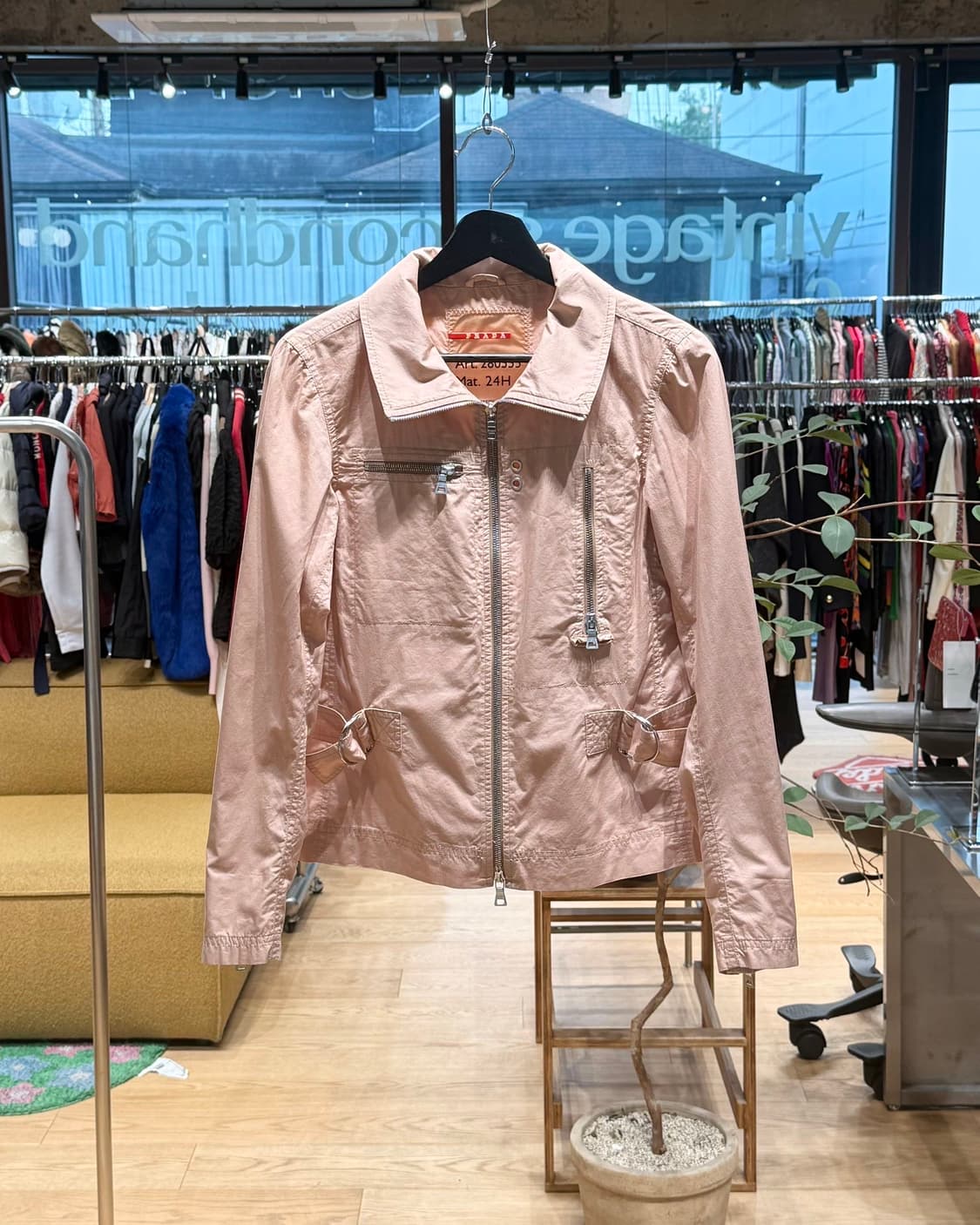 프라다 핑크 코튼 투웨이 자켓  상품이미지1