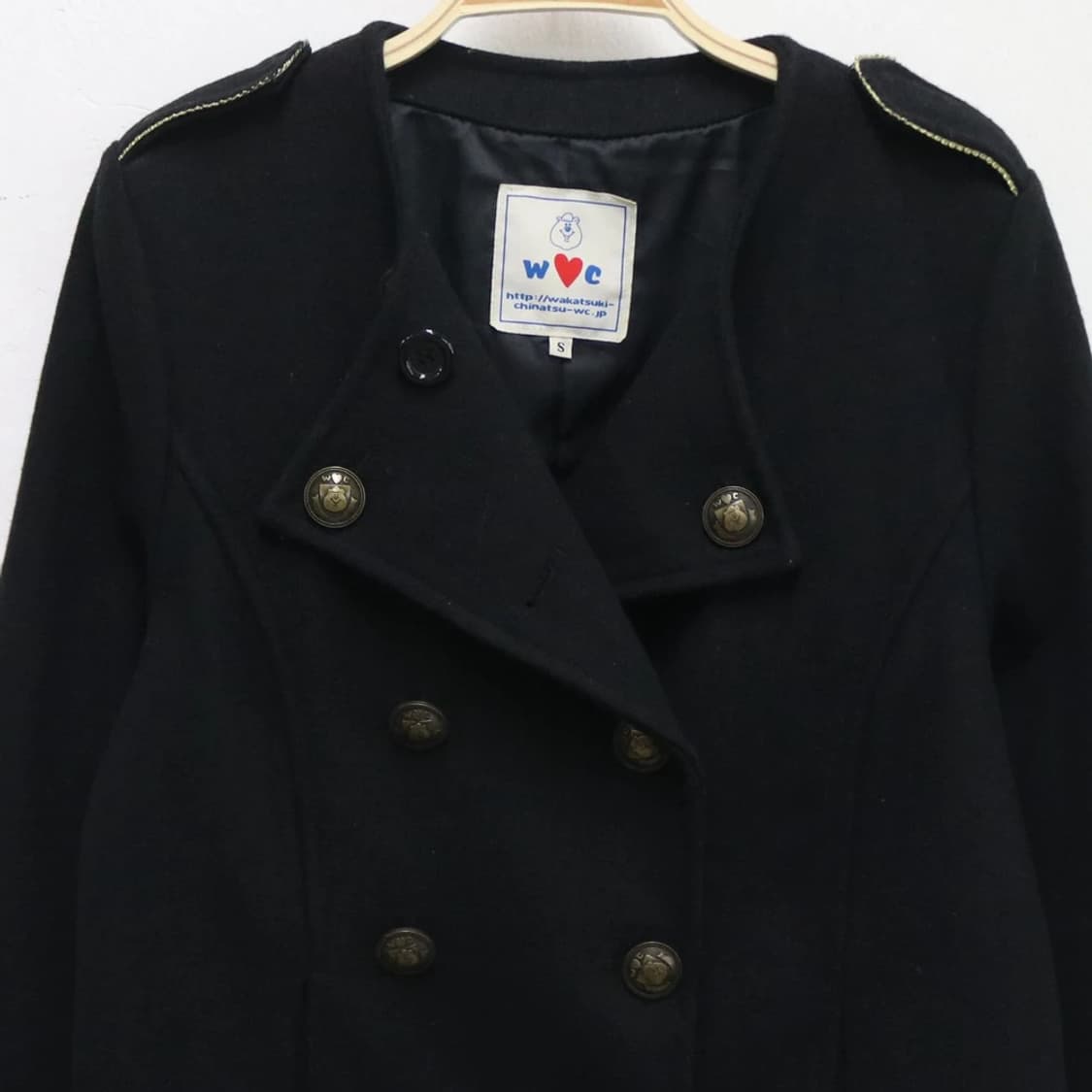 W♥C 더블 금장 숏 울혼방 코트 59762 상품이미지3