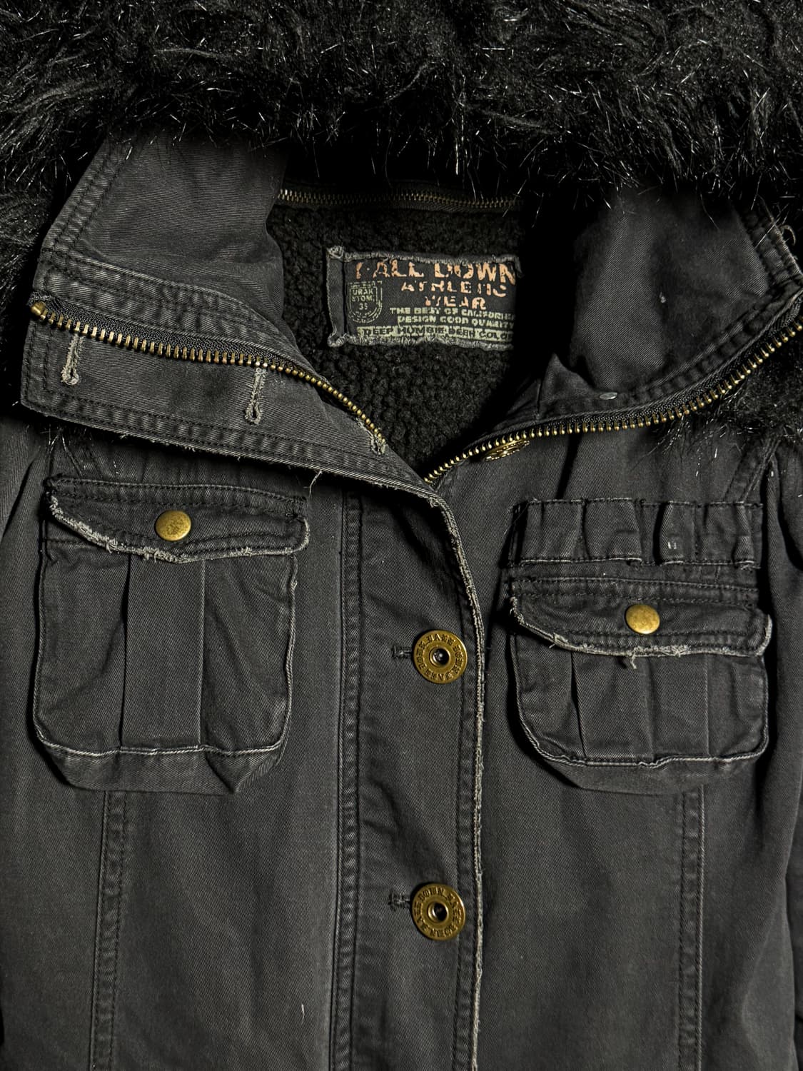 Black slim-fit fur hooded field jacket   상품이미지5