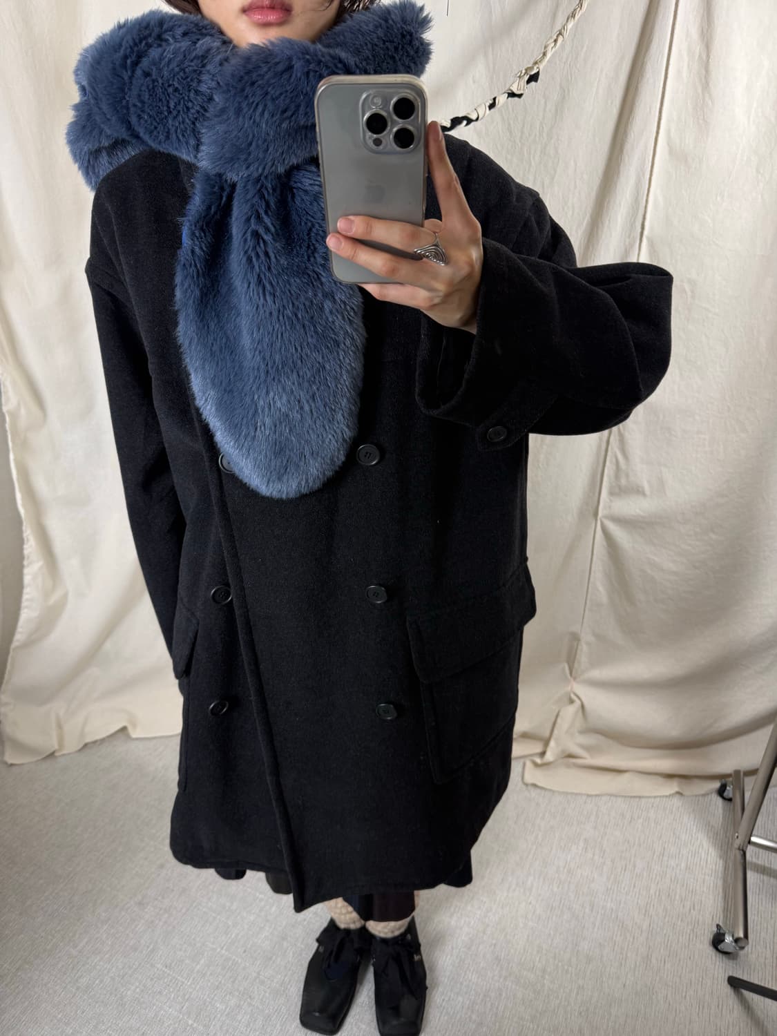 준야 와타나베 꼼데가르송 페이크 퍼 숄 상품이미지3