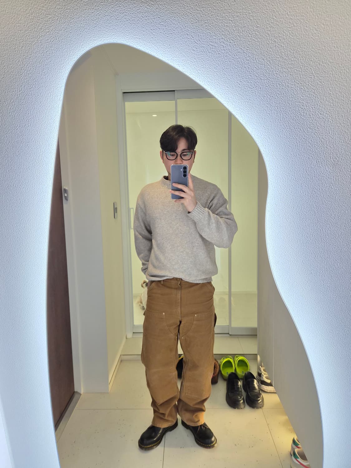 빈티지 바람개비라벨 칼하트 더블니 브라운 34×30 상품이미지10