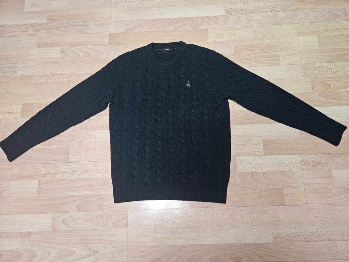 [실착5회미만] 빈폴 모100 케이블 니트 스웨터 그린 상품이미지3