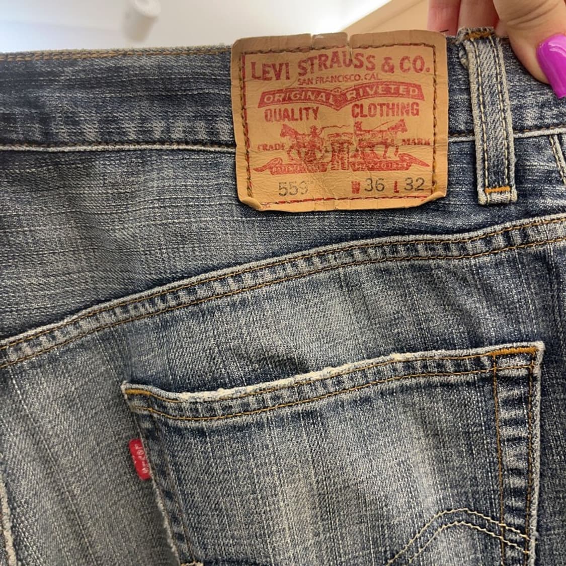 리바이스 559 빈티지 디스트로이드 워싱 데님팬츠 36인치 C07141 상품이미지5