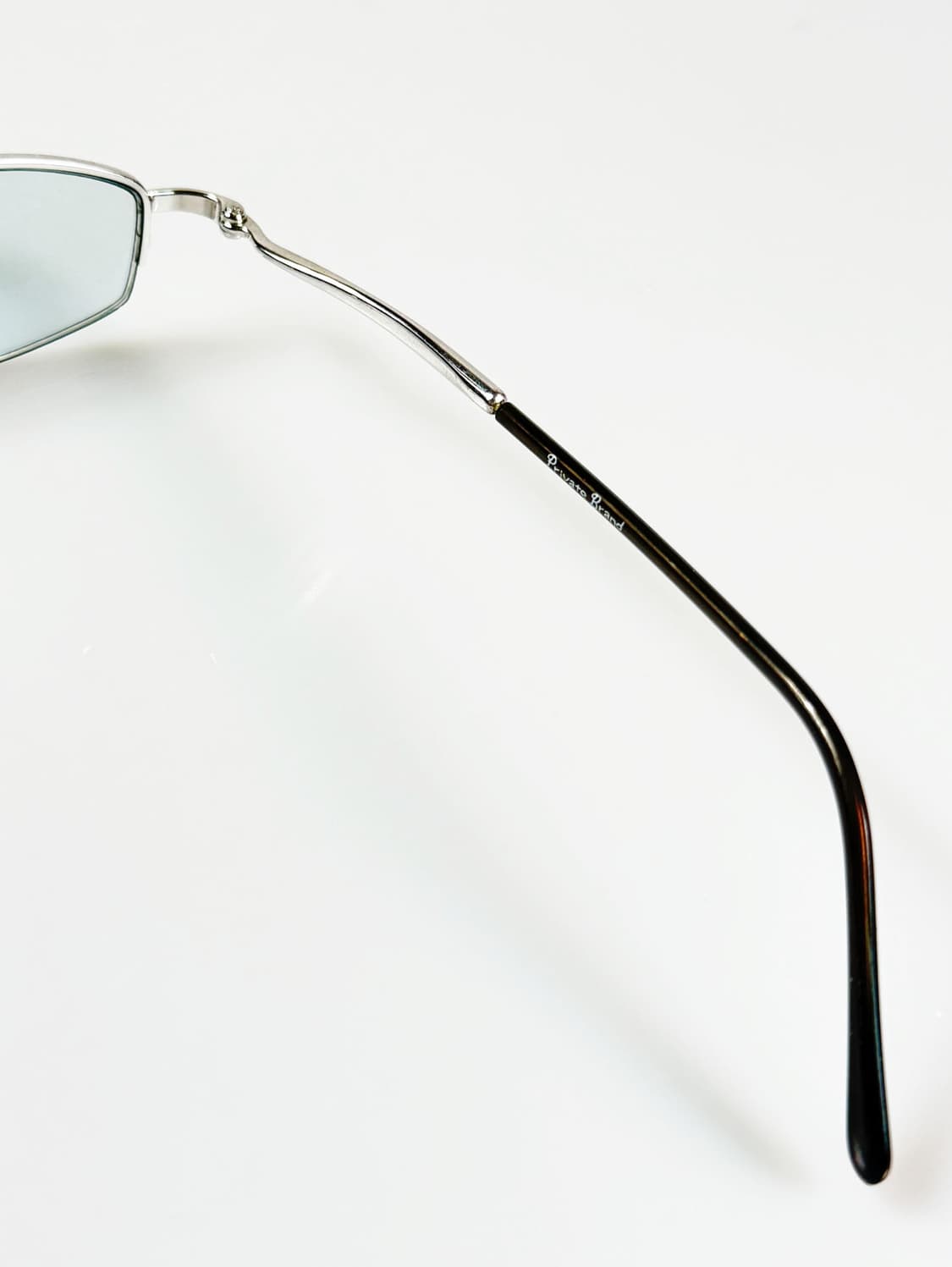 90s PRIVATE BRAND 실버 반무테 스퀘어 빈티지 안경 상품이미지6