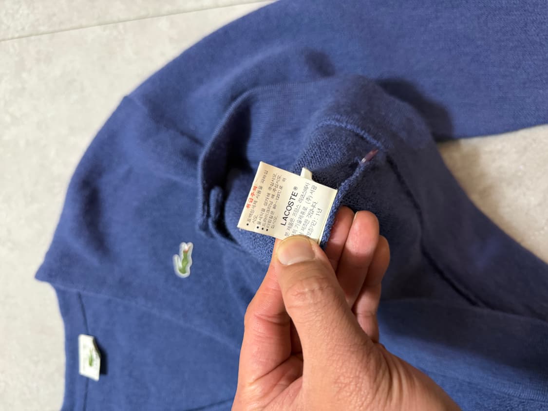 90s 라코스테 서광 퓨어 울  빈티지  니트 가디건 100size   상품이미지8