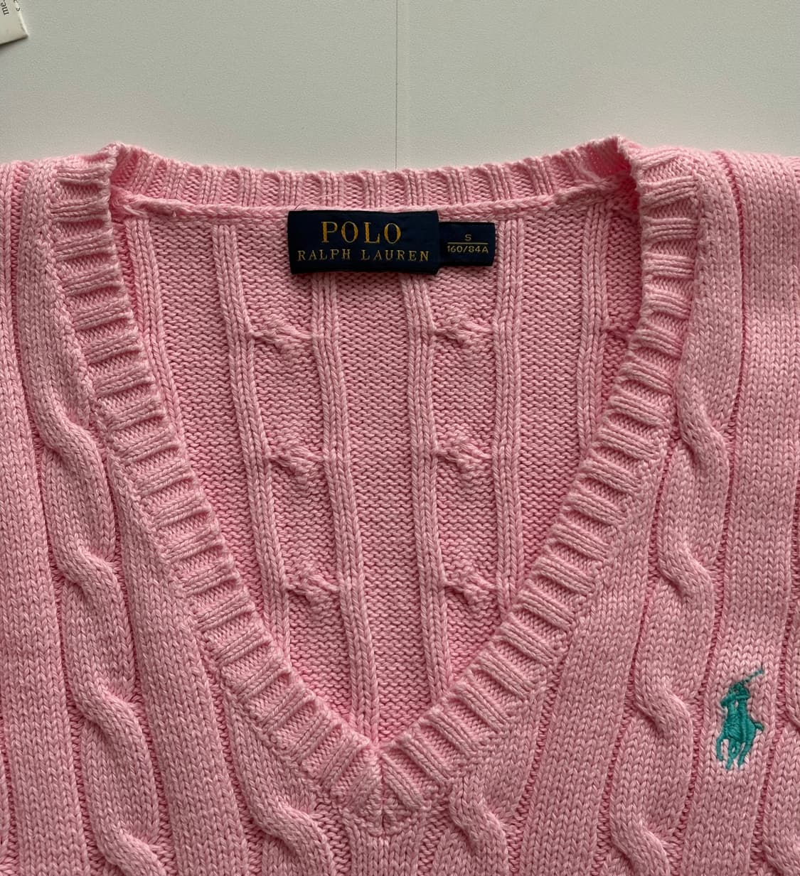 Polo 폴로랄프로렌 핑크 케이블 니트 상품이미지4