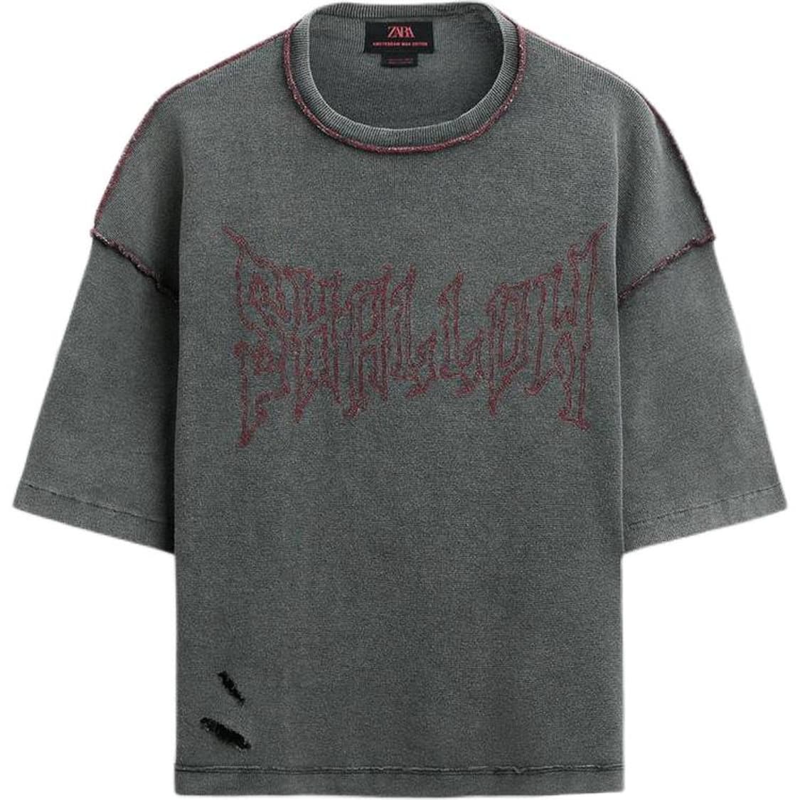 자라 amsterdam man edition 크롭 반팔 (M) 상품이미지1