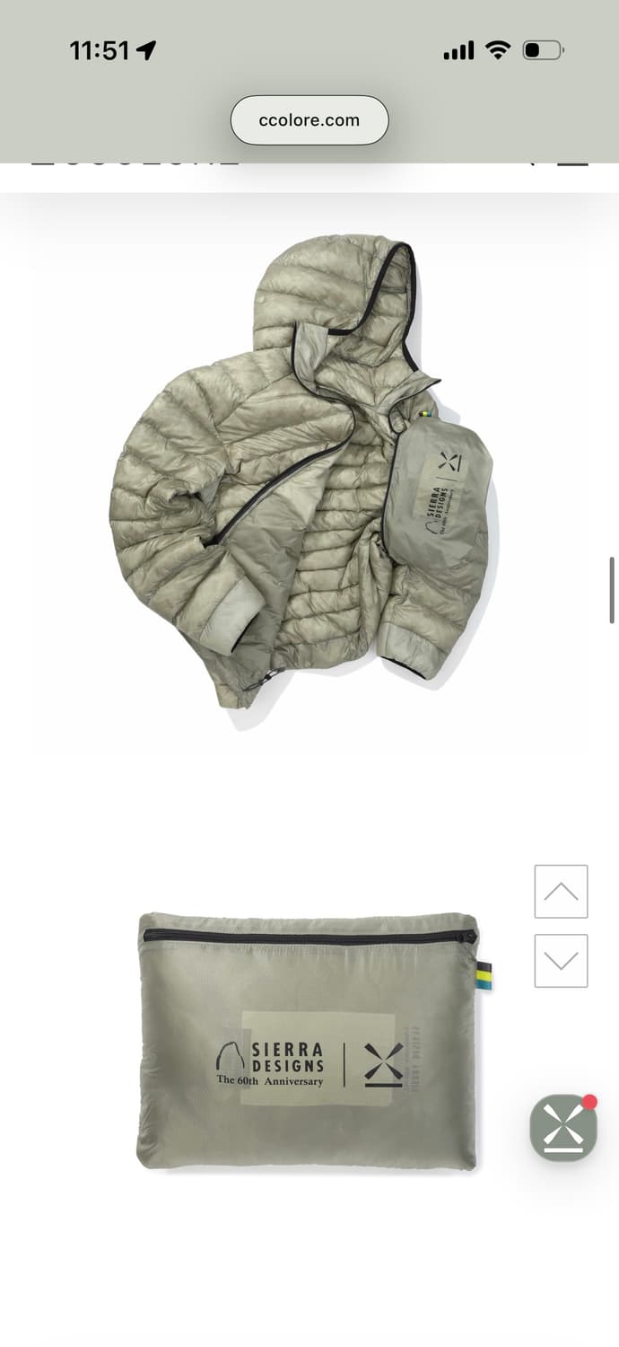 시에라디자인X꼴로르 60주년 한정판 뮤어 경량패딩 L 상품이미지5