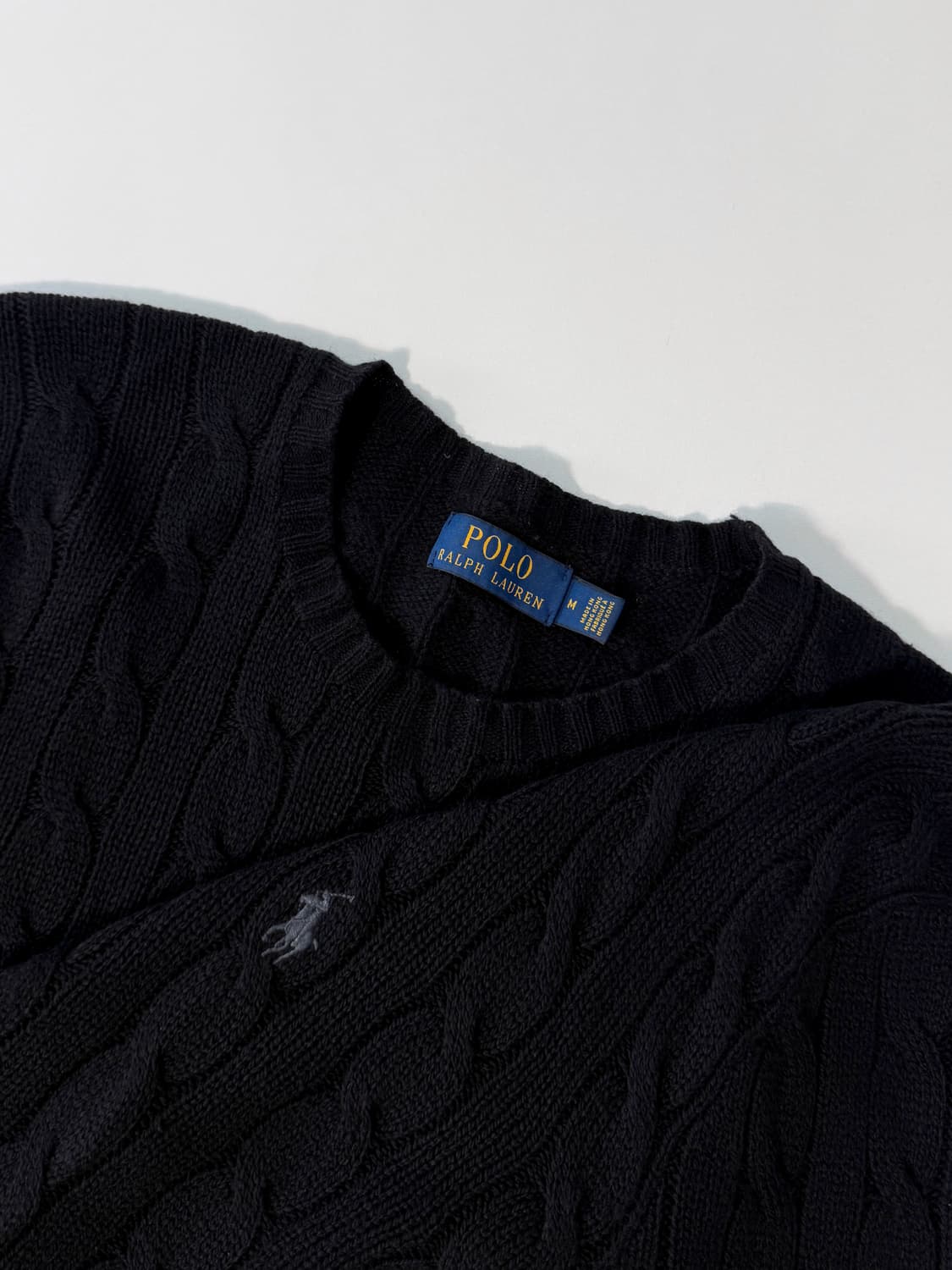 폴로 랄프로렌 루즈핏 신형 캐시미어 울 블랙 꽈배기 니트 상품이미지2