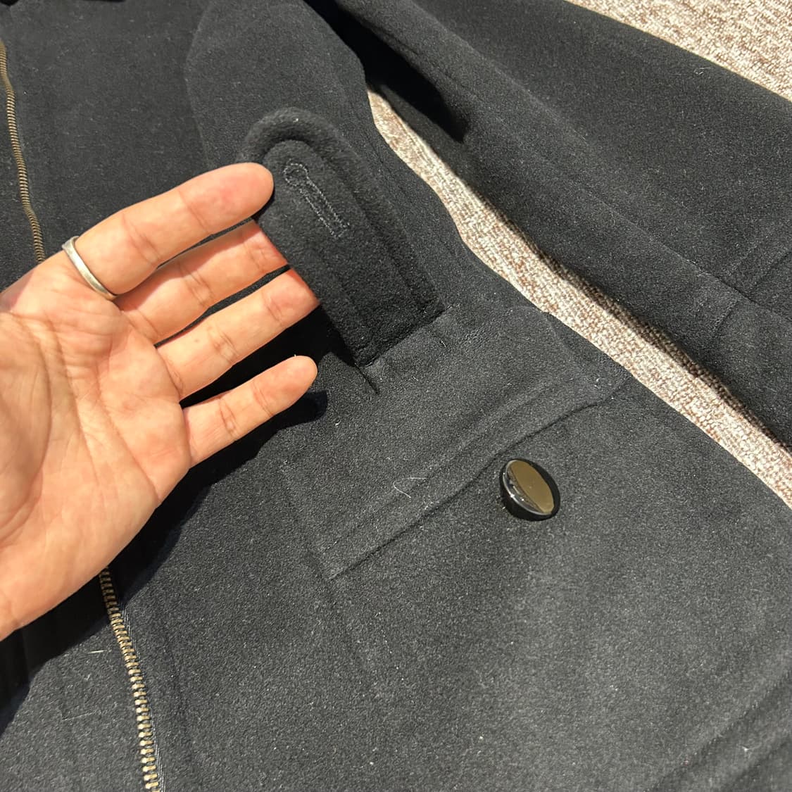 40size) 막스마라 막스앤코 2way 블랙 울 코트 상품이미지7