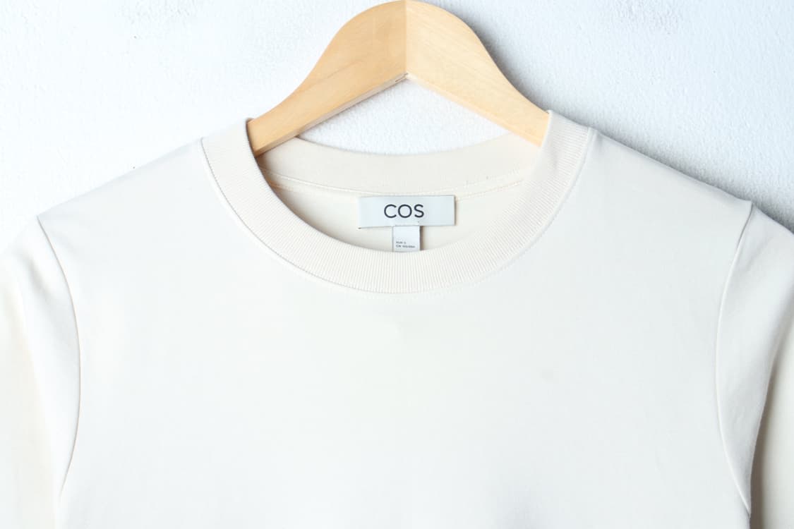 W(S-M) 코스 반팔 티셔츠 아이보리 무지 놈코어-H33562 상품이미지3