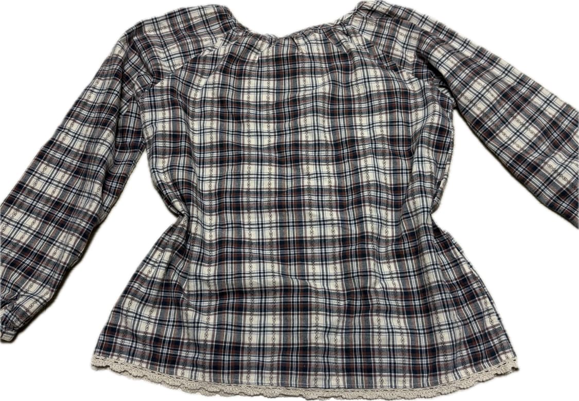 빈티지 모리 체크 블라우스 상품이미지2