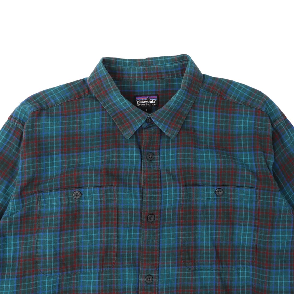 파타고니아 오가닉 코튼 블루 플레드 체크 셔츠 상품이미지2